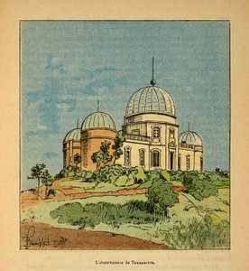 Der Krieg in Madagaskar - Anekdotische Geschichte der französischen Expeditionen von 1885-1895 von Henri Galli, genannt Galllichet (1854-1922), illustriert von Louis Bombled (1862-1927): Das Observatorium von Tananarive im Jahr 1895, Privatsammlung von Louis Charles Bombled