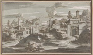 Imaginäre klassische Landschaft von Louis Cheron