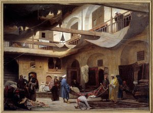 Der Teppichbasar im Khan-Khabil in Kairo im Jahr 1866