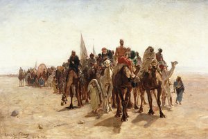Pilger auf dem Weg nach Mekka; Pèlerins allant à la Mecque