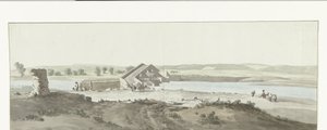 Ansicht der Canosa-Brücke über den Ofanto in Apulien (Voyage en Italie, en Sicile et à Malte - 1778) von Louis Ducros