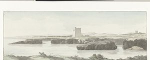 Ansicht der Küste der Adria mit einem Beobachtungsturm gegenüber von Monopoli (Voyage en Italie, en Sicile et à Malte - 1778) von Louis Ducros