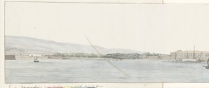 Ansicht des Hafens von Messina und der Berge von Kalabrien vom Kai von Louis Ducros