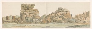 Monument der Phönizier oder Karthager auf der Insel Gozo (Titel auf dem Objekt) Reise nach Italien, Sizilien und Malta - 1778 (Serientitel) von Louis Ducros