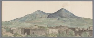 Vesuv gesehen von Portici mit Lavaströmen aus 1777, 1771 und 1731 von Louis Ducros