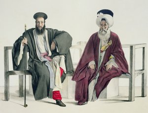 Ein griechischer Priester und ein Türke, graviert von den Thierry Brüdern, 1825 von Louis Dupré