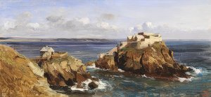Blick auf die Festung von Bertheaume von Eugene Isabey