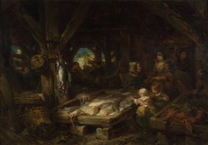 Der Fischmarkt, Dieppe, 1845 von Eugene Isabey