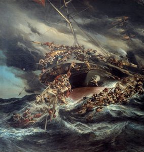 Das Feuer des Dampfers Austria (Detail)