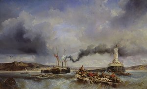 Blick auf den Hafen von Boulogne vom Meer aus, 1843