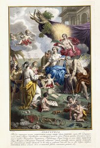 Industrie, Frontispiz aus "Locupletissimi Rerum Naturalium Thesauri Accurata Descriptio", 1734-1765