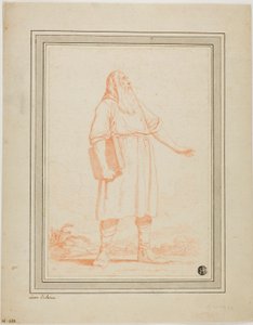 Stehender bärtiger Mann mit Buch von Louis Felix de la Rue