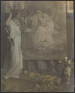 [Florenz mit Handspiegel und Gemälde] von Louis Fleckenstein