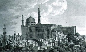 Die Djami oder Moschee-Kathedrale von Hasan in Kairo, graviert von Pierre Nicolas Ransonnette, Tafel 65 aus Band III von 