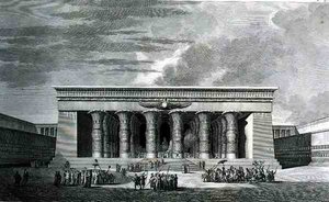 Die Restaurierung eines großen ägyptischen Tempels, graviert von Pierre Nicolas Ransonette aus Band III von 