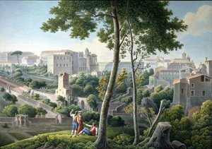 Blick auf den Quirinalshügel in Rom, mit der Villa Colonna im Hintergrund, ca. 1800 von Louis Francois Cassas
