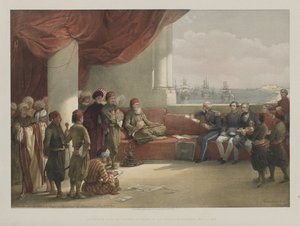 Ägypten und Nubien, Band III: Interview mit dem Vizekönig von Ägypten, in seinem Palast, Alexandria, 1848 von Louis Haghe