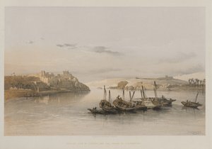 Ägypten und Nubien, Band II: Gesamtansicht von Esouan und der Insel Elephantine, 1848 von Louis Haghe
