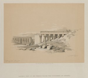 Ägypten und Nubien, Band II: Seitenansicht des Tempels namens Typhonoeum in Dendera, 1848