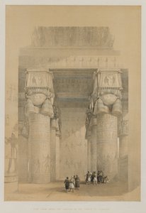 Ägypten und Nubien, Band II: Blick unter dem Portikus des Tempels von Dendera