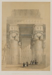 Ägypten und Nubien, Band II: Blick unter dem Portikus des Tempels von Dendera, 1849 von Louis Haghe