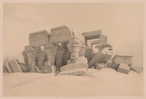 Ägypten und Nubien: Band I - Nr. 1, Nr. 2, Überreste des Portikus des Tempels von Kom Ombo von Louis Haghe