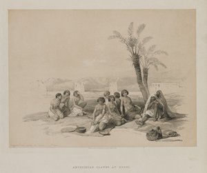 Ägypten und Nubien, Band I: Abessinische Sklaven ruhen sich in Korti-Nubien aus von Louis Haghe