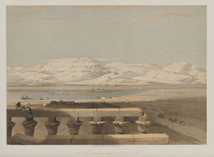 Libysche Gebirgskette vom Tempel von Luxor, 1847