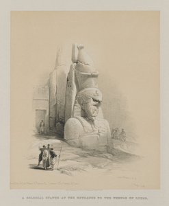 Ägypten und Nubien, Band I: Einer von zwei kolossalen Statuen von Ramses II. Eingang zum Tempel von Luxor