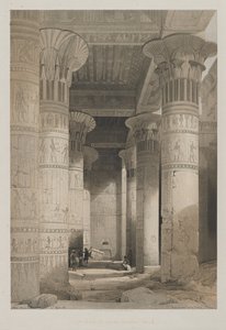 Ägypten und Nubien, Band I: Ansicht unter dem großen Portikus des Tempels, Philae, 1846 von Louis Haghe