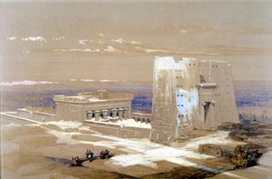 Sandsteintempel von Edfu, dem falkenköpfigen Gott Horus gewidmet, Ägypten, 1838 von Louis Haghe