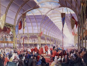 Sir Thomas Fairbairn übergibt die Adresse an den Prinzgemahl auf der Kunstschätze-Ausstellung, Manchester, Mai 1857