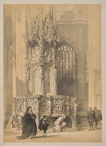 Skizzen in Belgien und Deutschland, Erste Serie, Sakramentshaus in der Kirche St. Laurent, Nürnberg von Louis Haghe