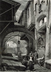 Das Ghetto, Rom, graviert von S.V. Hunt, Cassell und Company, 1847