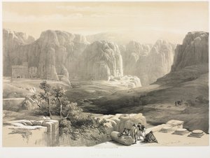 Das Heilige Land, Syrien, Idumäa, Arabien, Ägypten & Nubien (Bd. III): Petra, Blick nach Süden von Louis Haghe