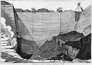Die Kohlenmine in Commentry, Illustration aus Le Magasin Pittoresque, 1835