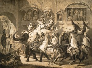 Eine Straße in Lahore (März 1842) von Louis Henri de Rudder