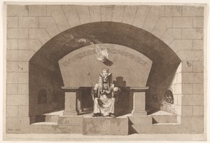 Grab mit dem Tod als Sphinx thronend, ca. 1779-84 von Louis Jean Desprez