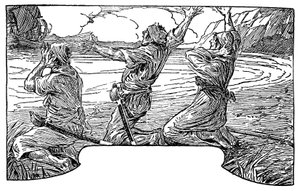 Illustration von Louis Rhead (1857-1926) für den Roman „Die Schatzinsel“ von Robert Louis Stevenson (1850-1894) 1915