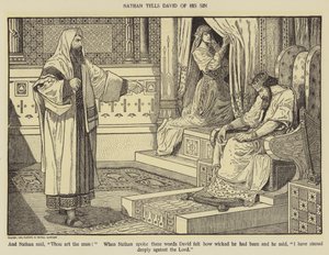 Nathan erzählt David von seiner Sünde von Louis John Rhead
