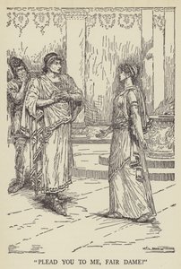 Flehen Sie mich an, schöne Dame? von Louis John Rhead