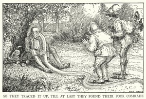 So verfolgten sie es, bis sie schließlich ihren armen Kameraden fanden (Lithografie) von Louis John Rhead