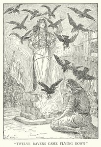 "Zwölf Raben kamen herabgeflogen" (Lithografie)