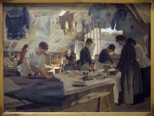 Werkstatt des Schlächters in Trouville. Gemälde von Louis Joseph Anthonissen (1849-1913) von Louis Joseph Anthonissen