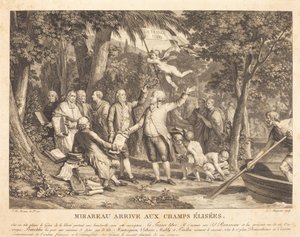 Mirabeau kommt auf die Champs-Élysées von Louis Joseph Masquelier after Jean Michel Moreau