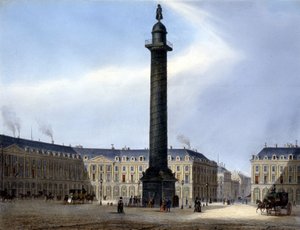 Ansicht der Säule und des Place Vendôme - in „Paris en 1837“ von Arnout von Louis Jules Arnout