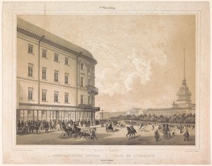 Ansicht des Admiralitätsplatzes in Sankt Petersburg von Louis Julien Jacottet