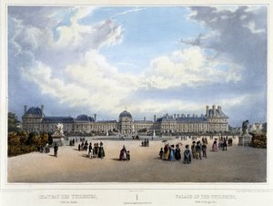 Ansicht des Palastes und des Gartens der Tuilerien von Louis Julien Jacottet