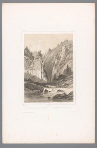 Ansicht einer Brücke über eine Felsschlucht in Telemark