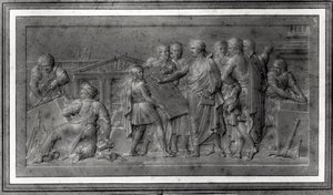 Verbesserungen für Paris, Studie für ein Flachrelief, frühes 19. Jahrhundert von Louis Lafitte
